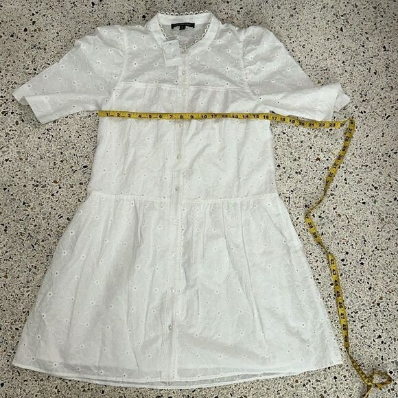 EUC Rabbit Rabbit Rabbit white cotton eyelet mini dress small s - Picture 5 of 8